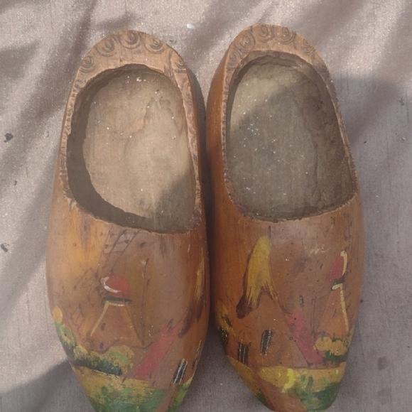 Hand-Painted Wooden Clogs - Picture 1 of 4